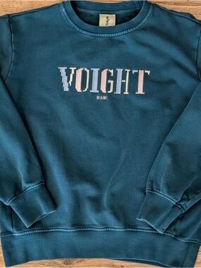 Voight By Valentina Miami Embroidered Teal Unisex Sweatshirt